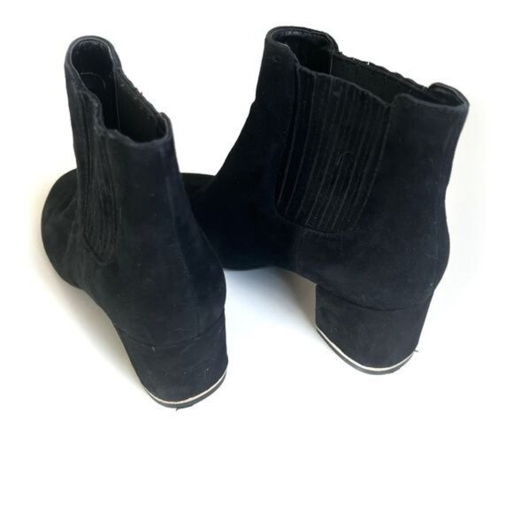 Kenneth Cole Black Velvet Gold Detail Heal Ankle Boots - 7.5 - Picture 2 of 8